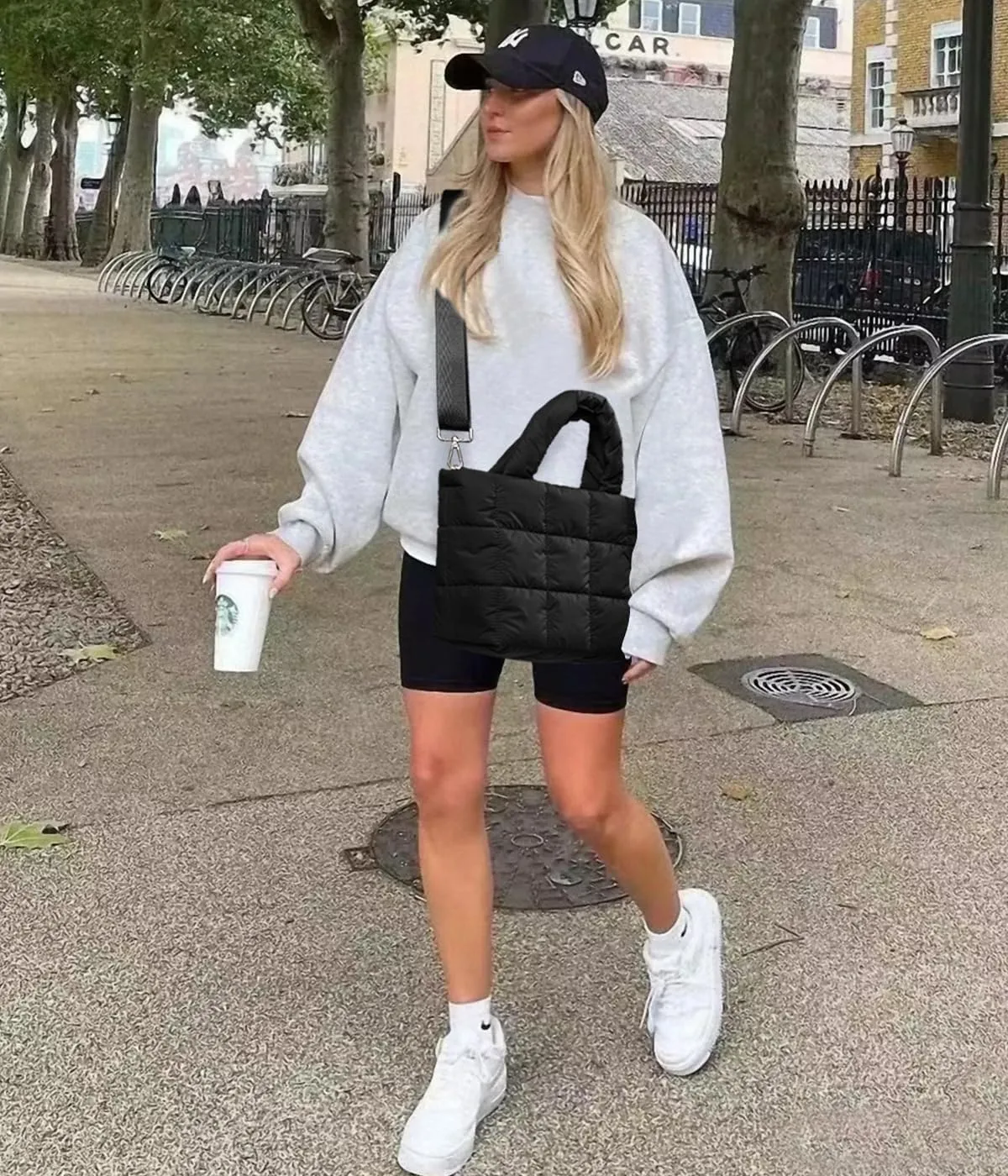 KALIDI Quilted Tote Bag Small Puffer Crossbody Bag for Women Lightweight Nylon Puffy Shoulder Handbag with Adjustable Strap