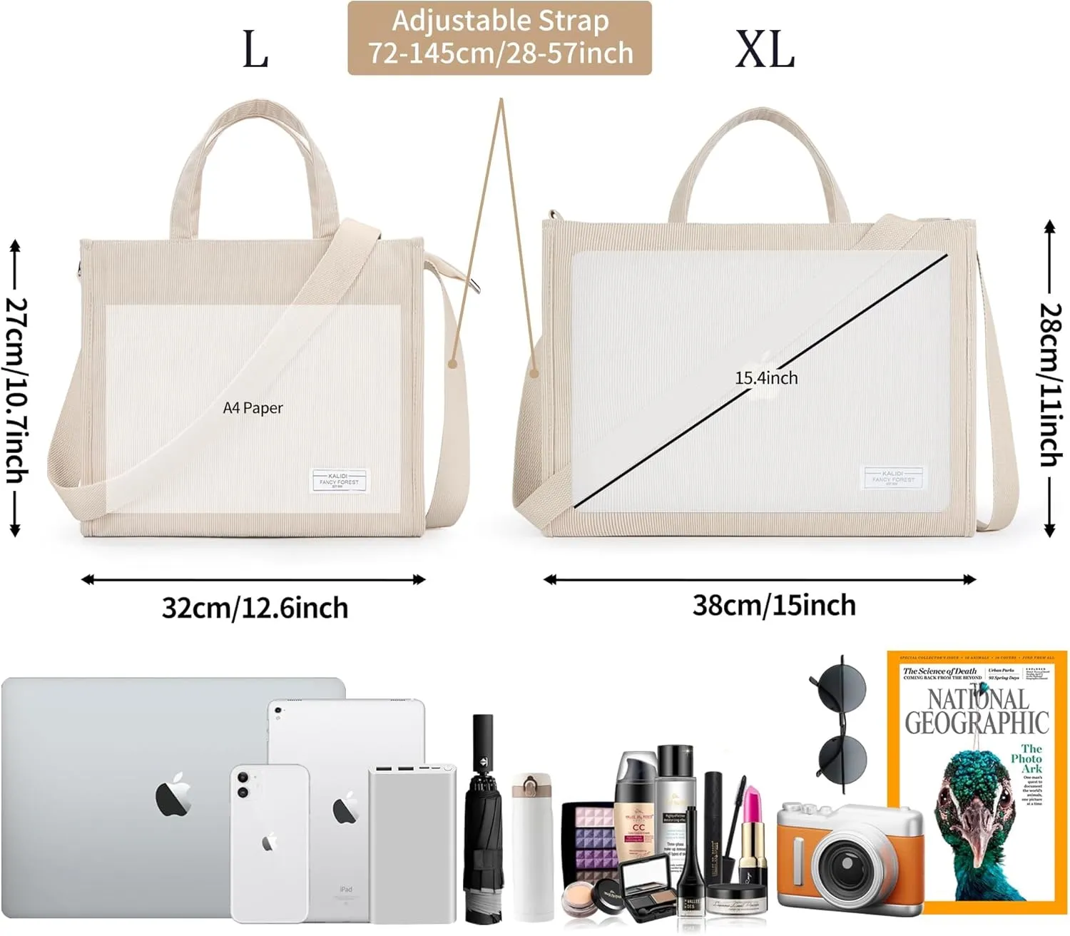 KALIDI Tote Bag for Women Corduroy Crossbody Bag Casual Zipper Tote Fashion Shoulder Handbag Hobo bag with Pockets