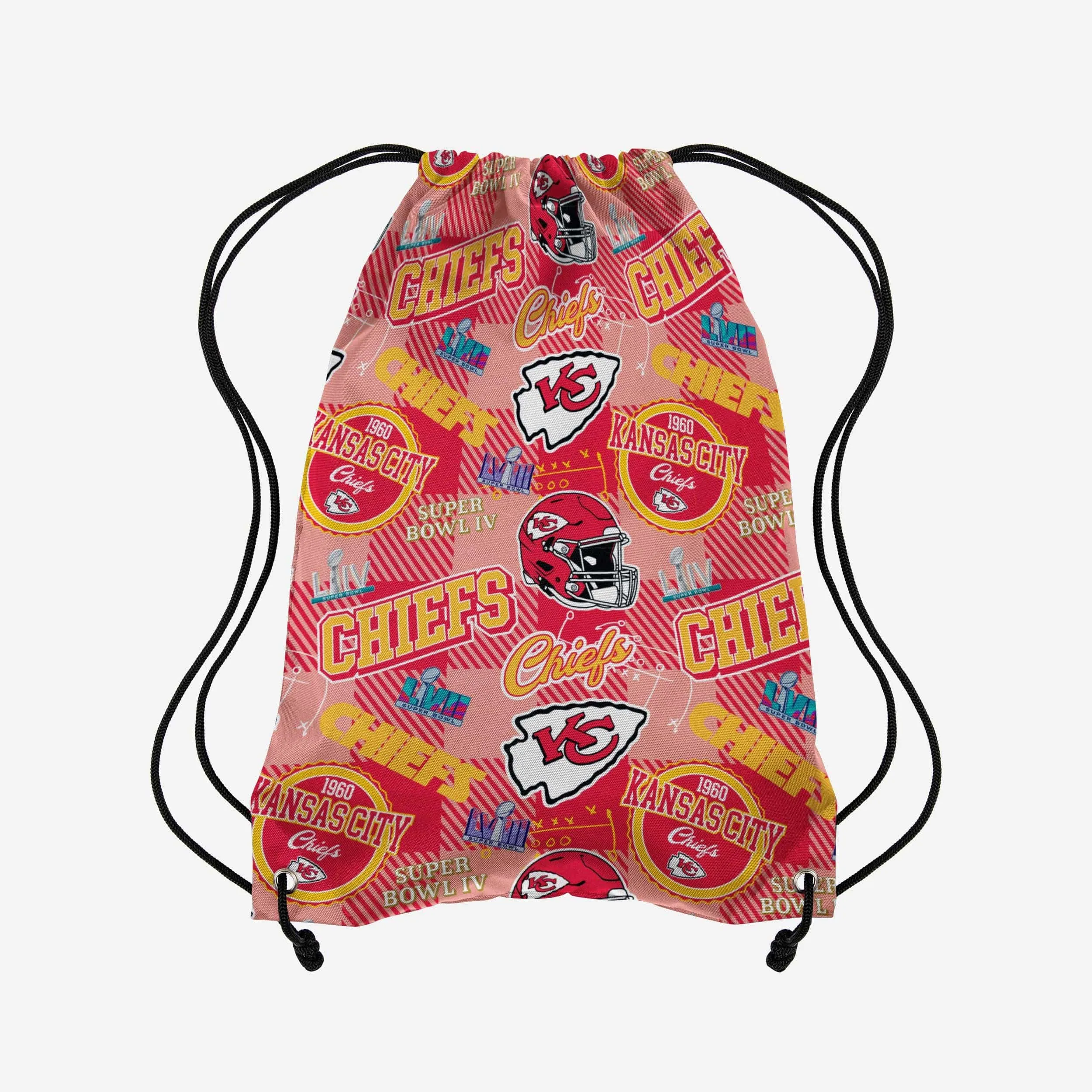 Kansas City Chiefs Thematic Repeat Print Drawstring Backpack