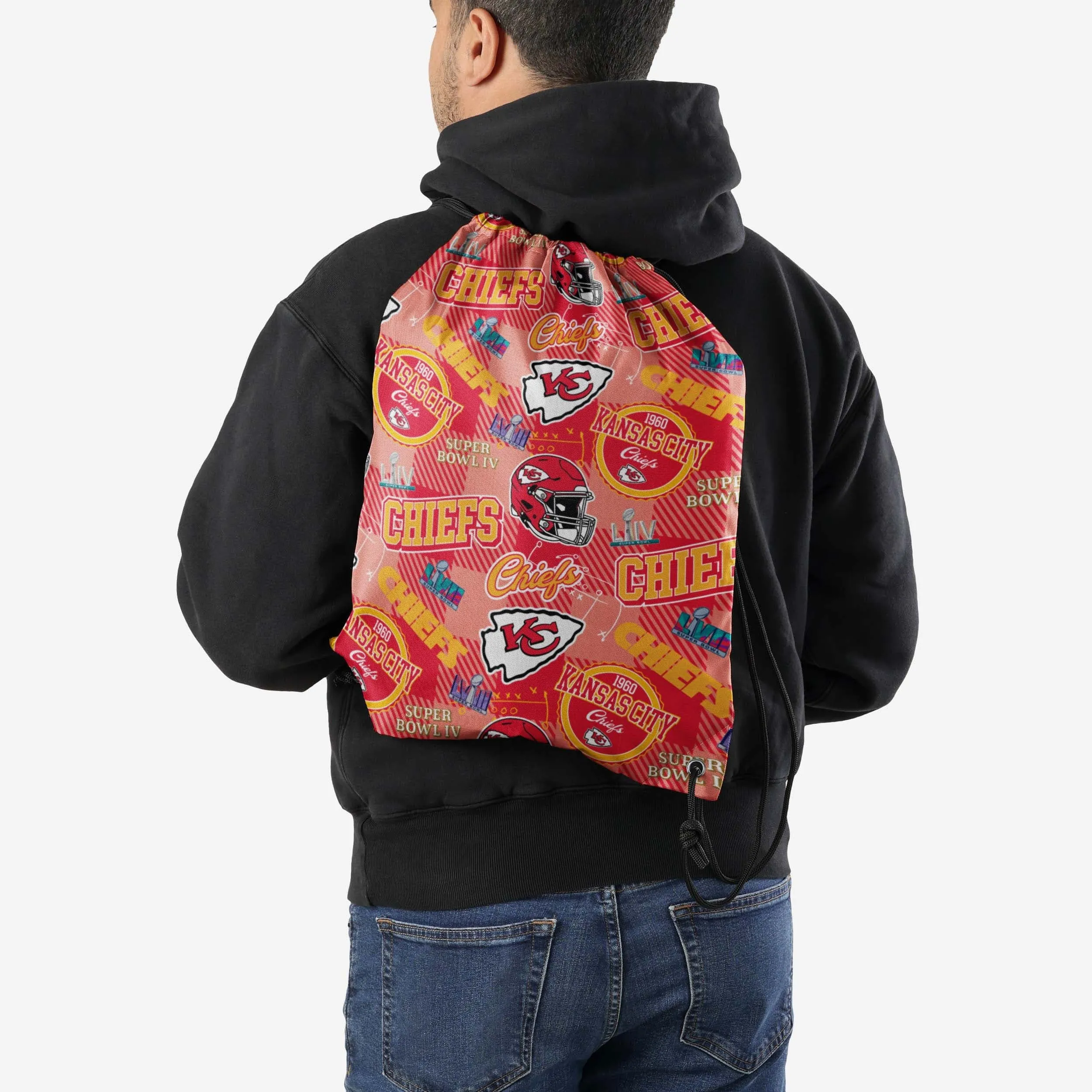 Kansas City Chiefs Thematic Repeat Print Drawstring Backpack