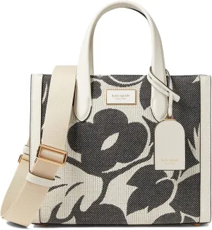 Kate Spade New York Manhattan Tropical Foliage Canvas Jacquard Small Tote, Black Multi