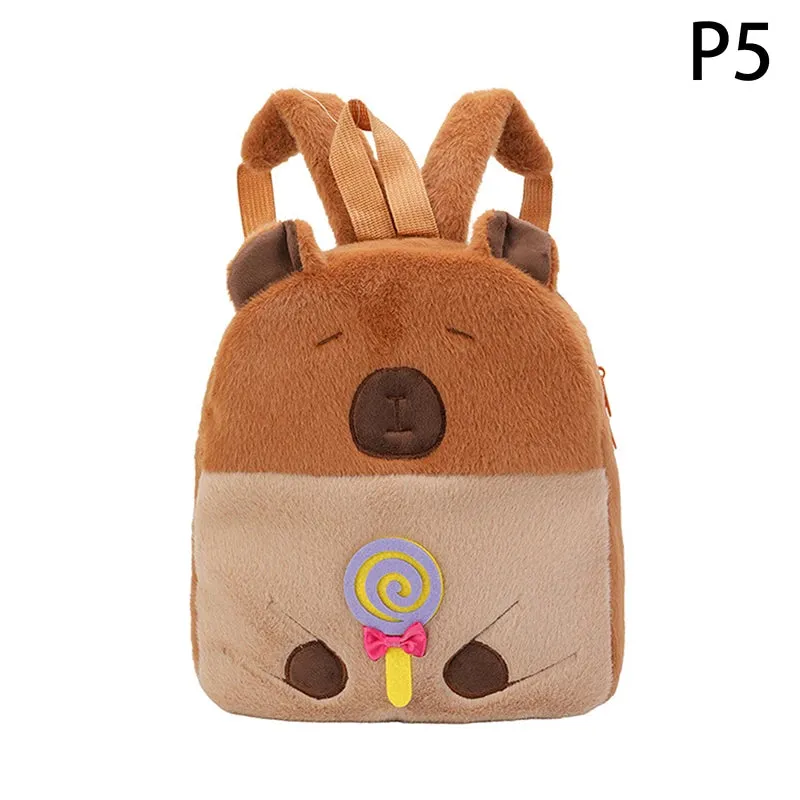 Kawaii New Capybara Plush Backpack For Women Versatile Cartoon Funny Capibala Bag Large Capacity Tote Bag Children's Gift