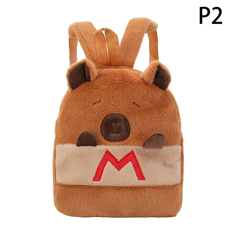 Kawaii New Capybara Plush Backpack For Women Versatile Cartoon Funny Capibala Bag Large Capacity Tote Bag Children's Gift