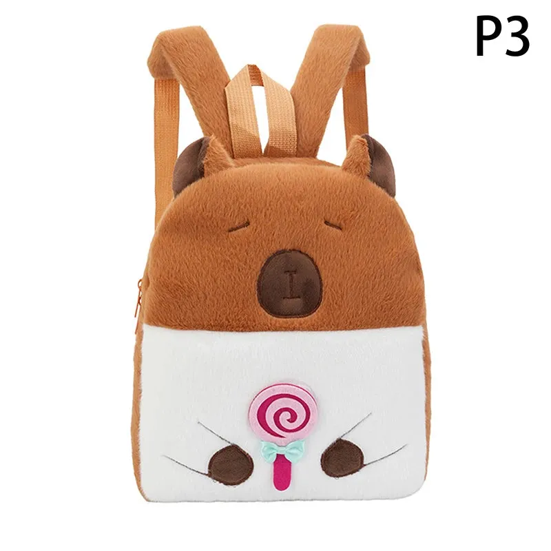 Kawaii New Capybara Plush Backpack For Women Versatile Cartoon Funny Capibala Bag Large Capacity Tote Bag Children's Gift