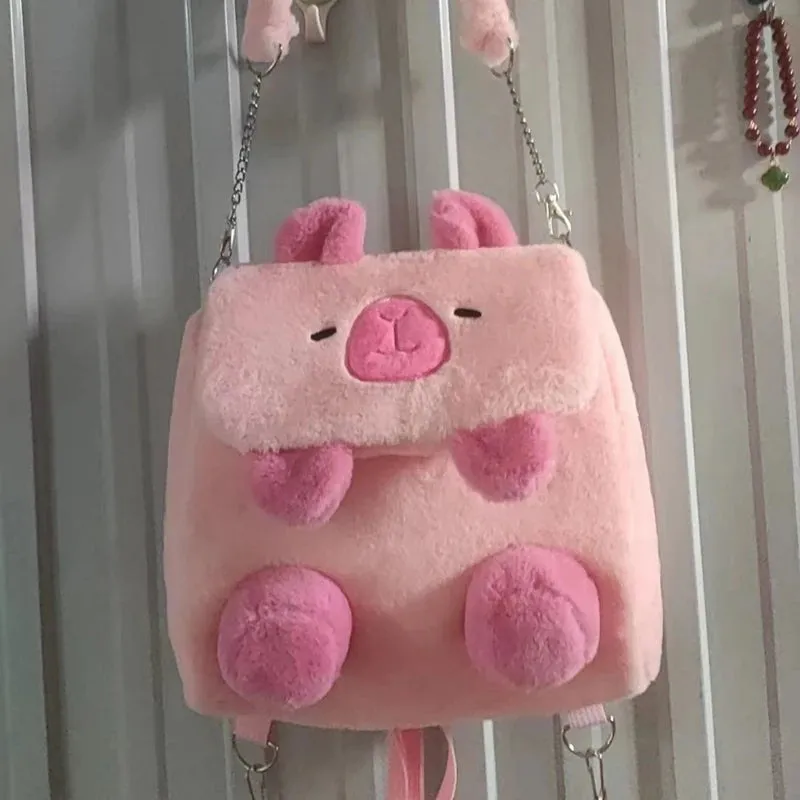 Kawaii New Capybara Plush Backpack For Women Versatile Cartoon Funny Capibala Bag Large Capacity Tote Bag Children's Gift