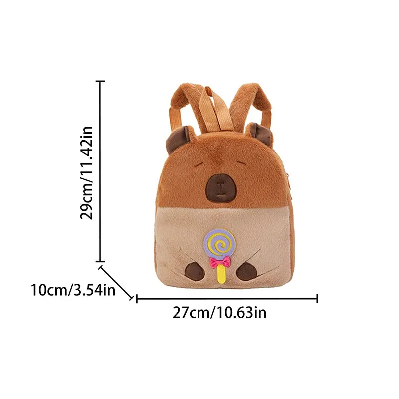 Kawaii New Capybara Plush Backpack For Women Versatile Cartoon Funny Capibala Bag Large Capacity Tote Bag Children's Gift