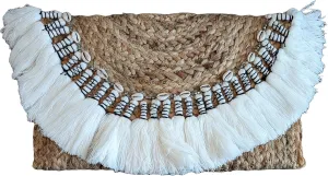 Kayla Jute Handcrafted Crossbody Natural Women Fringe Handbags Summer Boho Bohemian Beach Shoulder Bag Purse Seashell India