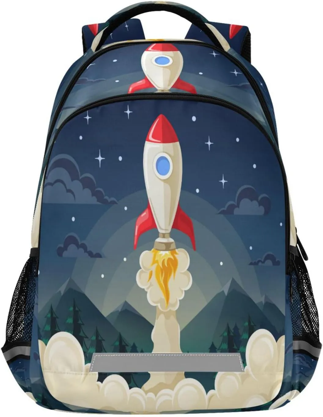 Kcldeci Kids Backpack for Girls Boys Space Rocket Spacecraft Middle-School Backpacks Elementary Bookbags School Book Bag Travel Bag