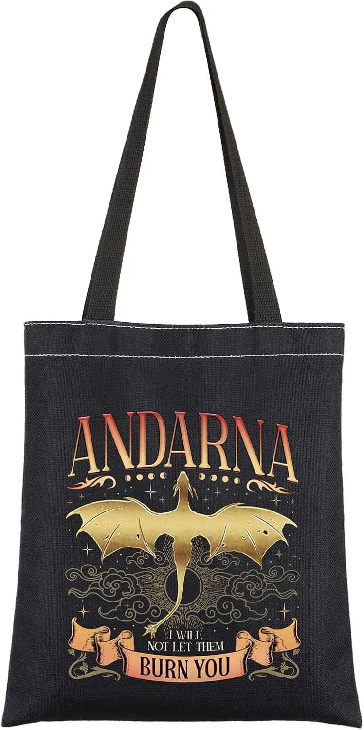 KEYCHIN Andarna Dragon Tote Bag Fly Or Die Gifts I Will Not Let Them Burn You Romantasy Dragon Rider Shoulder Bag