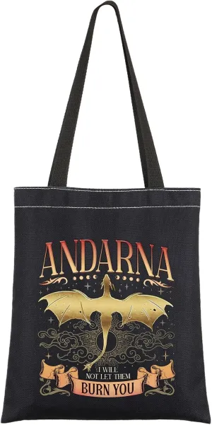 KEYCHIN Andarna Dragon Tote Bag Fly Or Die Gifts I Will Not Let Them Burn You Romantasy Dragon Rider Shoulder Bag