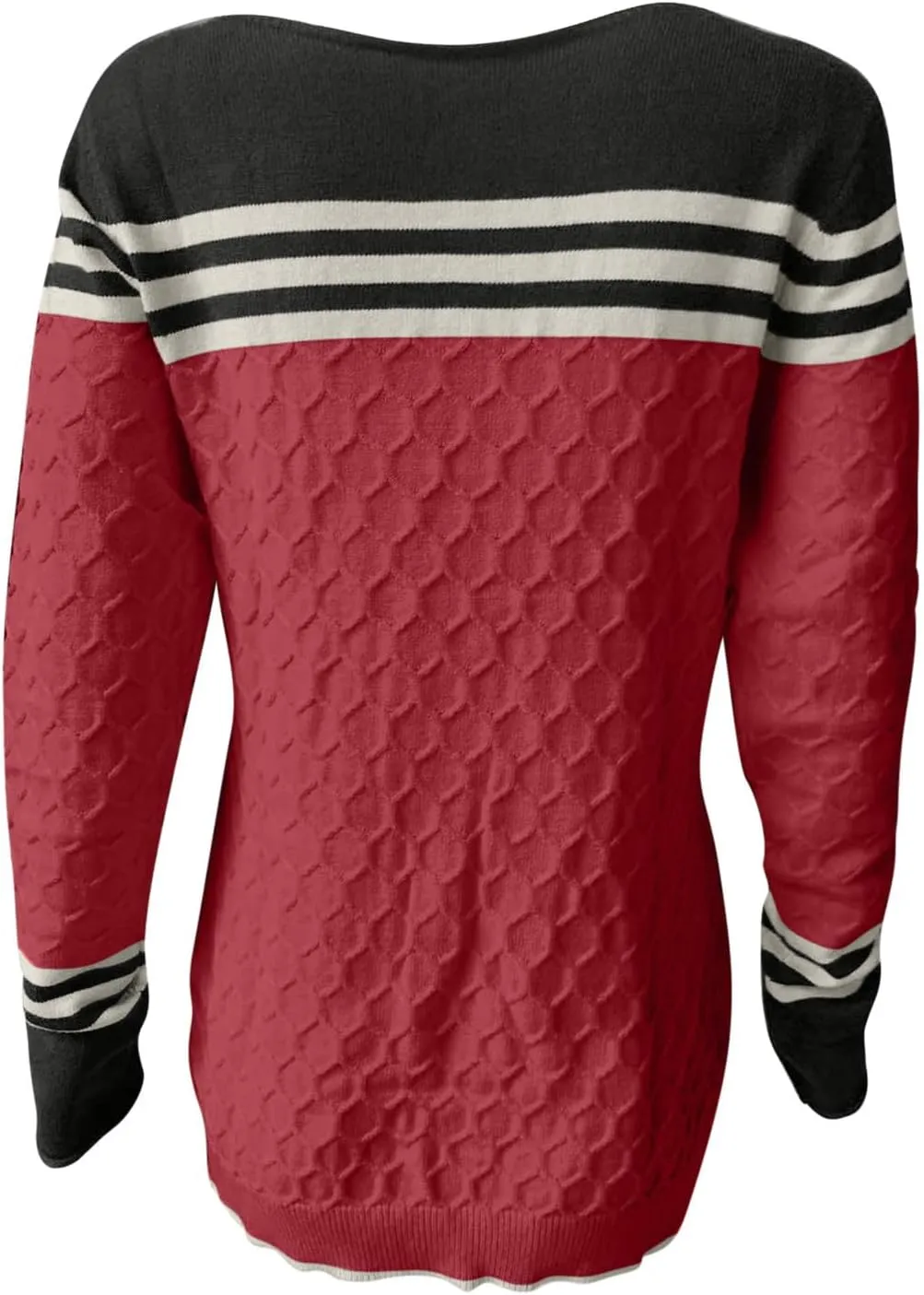 Knit Sweaters for Women Fall Winter Colorblock Pullovers Long Sleeve Crewneck Slim Fit Sweater Tops Trendy 2024