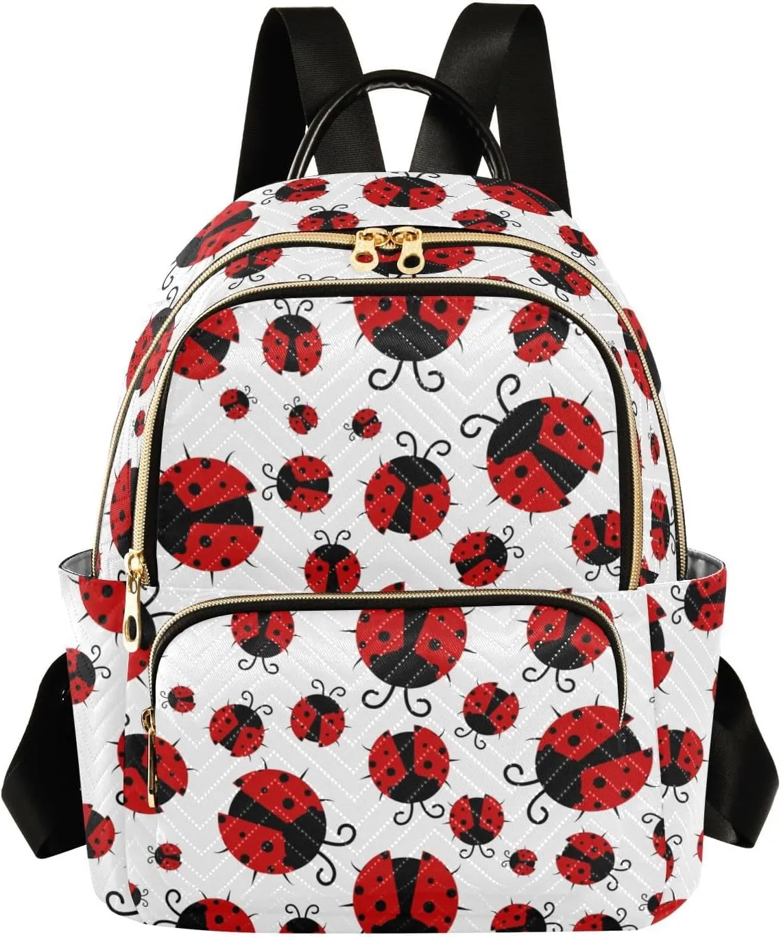 Ladybug Seamless Pattern Abstract Texture Mini Backpack for Women, Travel Backpack Purse Daypack Shoulder Bag for Ladies
