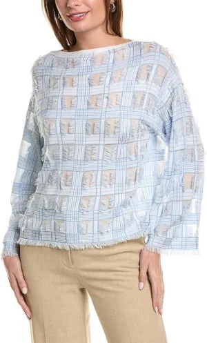 Lafayette 148 New York Bateau Neck Wool-Blend Pullover