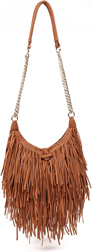 Lanpet Women Fringe Tassel Cross Body Bag Leisure Shoulder Bag