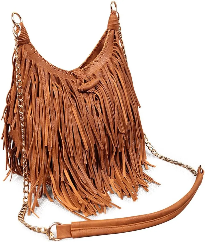 Lanpet Women Fringe Tassel Cross Body Bag Leisure Shoulder Bag