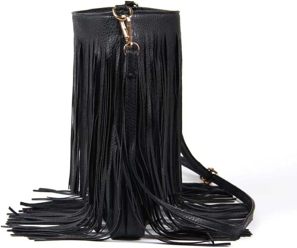 Lanpet Women Fringe Tassel Cross Body Bag Leisure Shoulder Bag