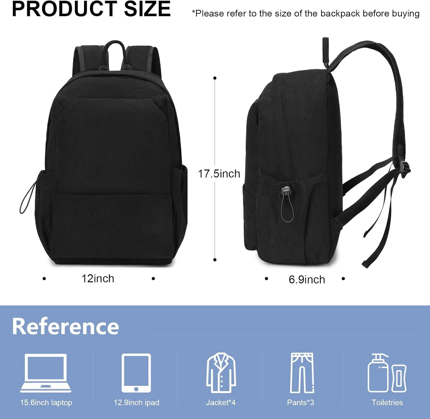 Laptop Backpack for College, Travel,Work,Lightweight Daily Backpacks for Men Women, Computer Bag Fits 15.6 Inch Notebook