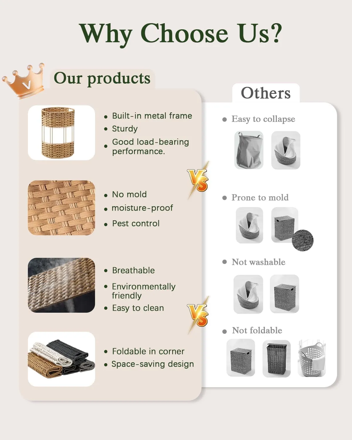 Large Laundry Hamper Laundry Basket Round 34.3 Gal (130 L) Handwoven Wicker Laundry Baskets Rattan Laundry Basket with Removable Bag Handles 2 Mesh Bags for Living Room Bedroom Natural