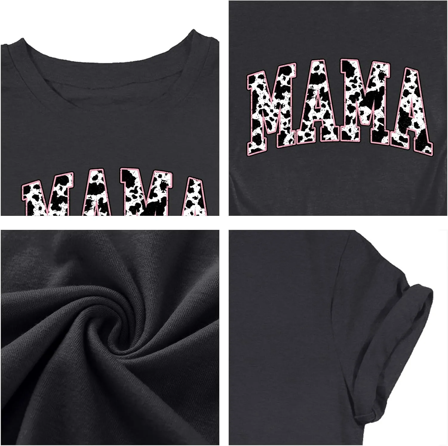 LAZYCHILD Mama Oversized Shirts for Women: Mom Oversized Graphic T-Shirt Mama Letter Print Short Sleeve Tops