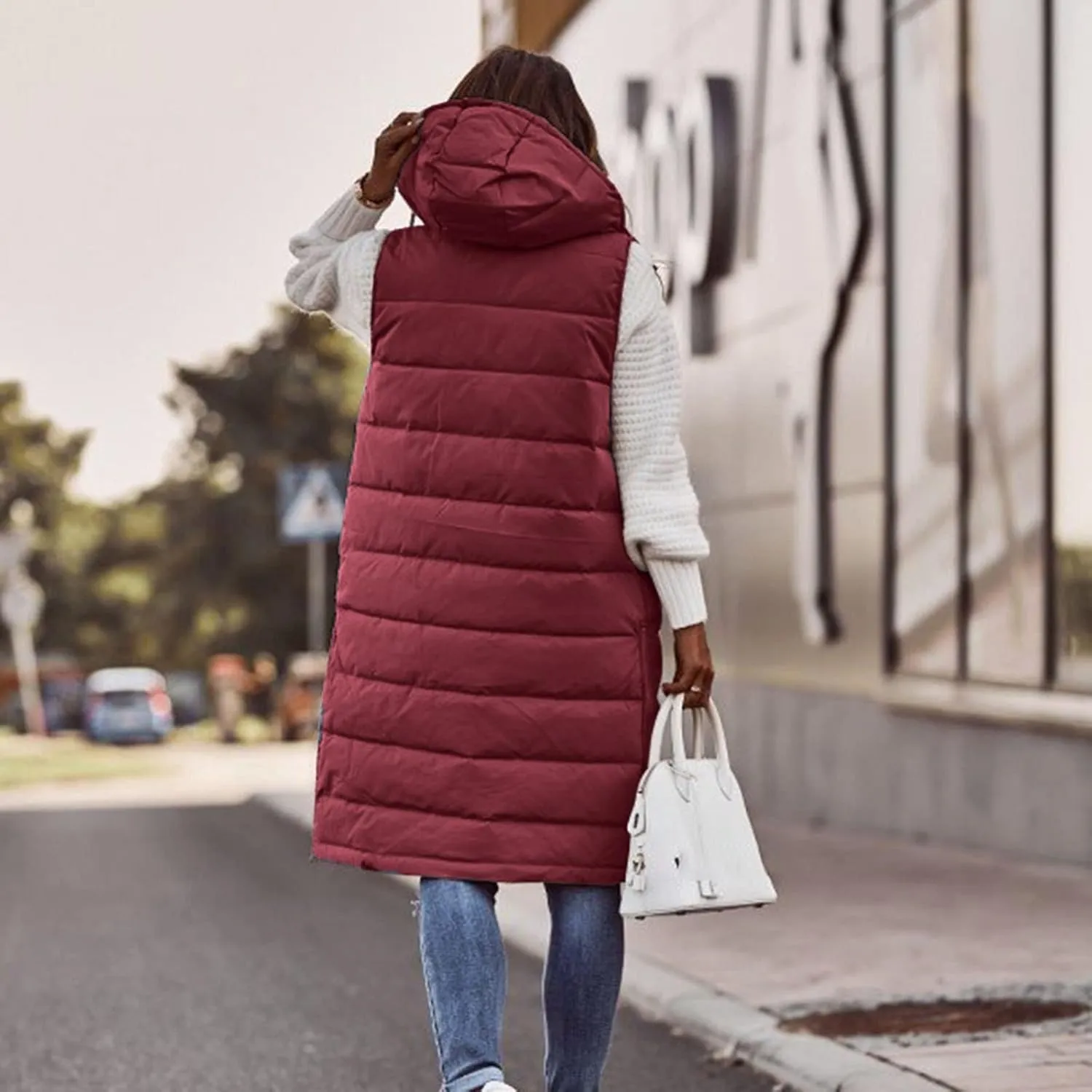 LCMTWX Womens Cardiagn Womens Winter Short Vest Lightweight Sleeveless Warm Jacket Down Vest Padded Vest Check Coat