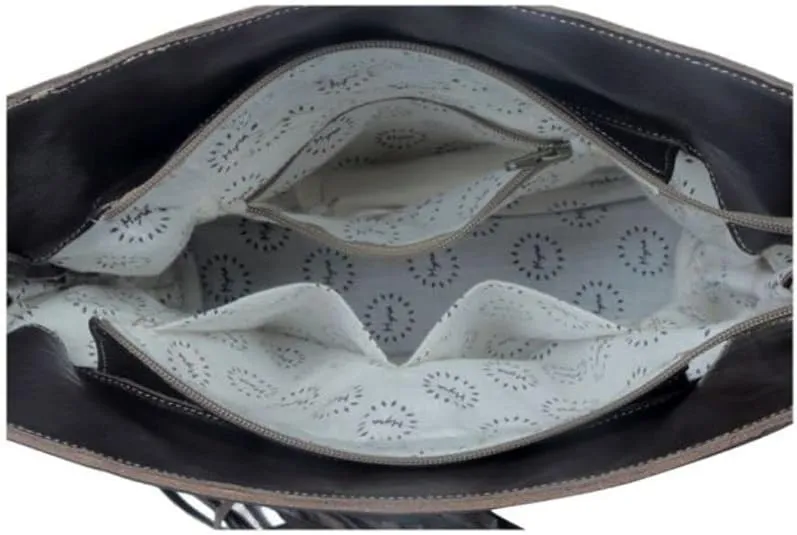 Leather Fringe Shoulder Bag-Myra Embossed