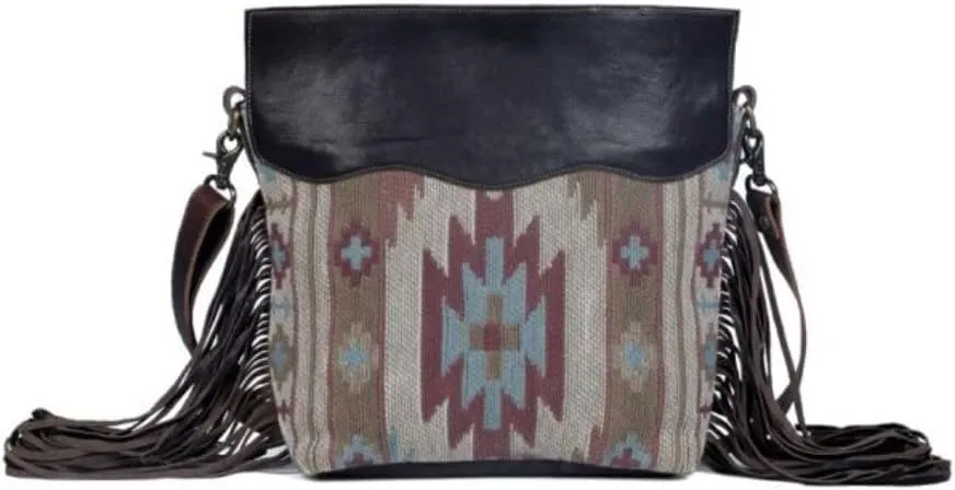 Leather Fringe Shoulder Bag-Myra Embossed
