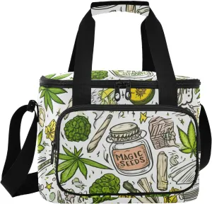 Leave Stars White Insulated Cooler Bag for Women Men Leakproof 24 Can Camping Cooling Bags for Beach Hiking Everyday Use