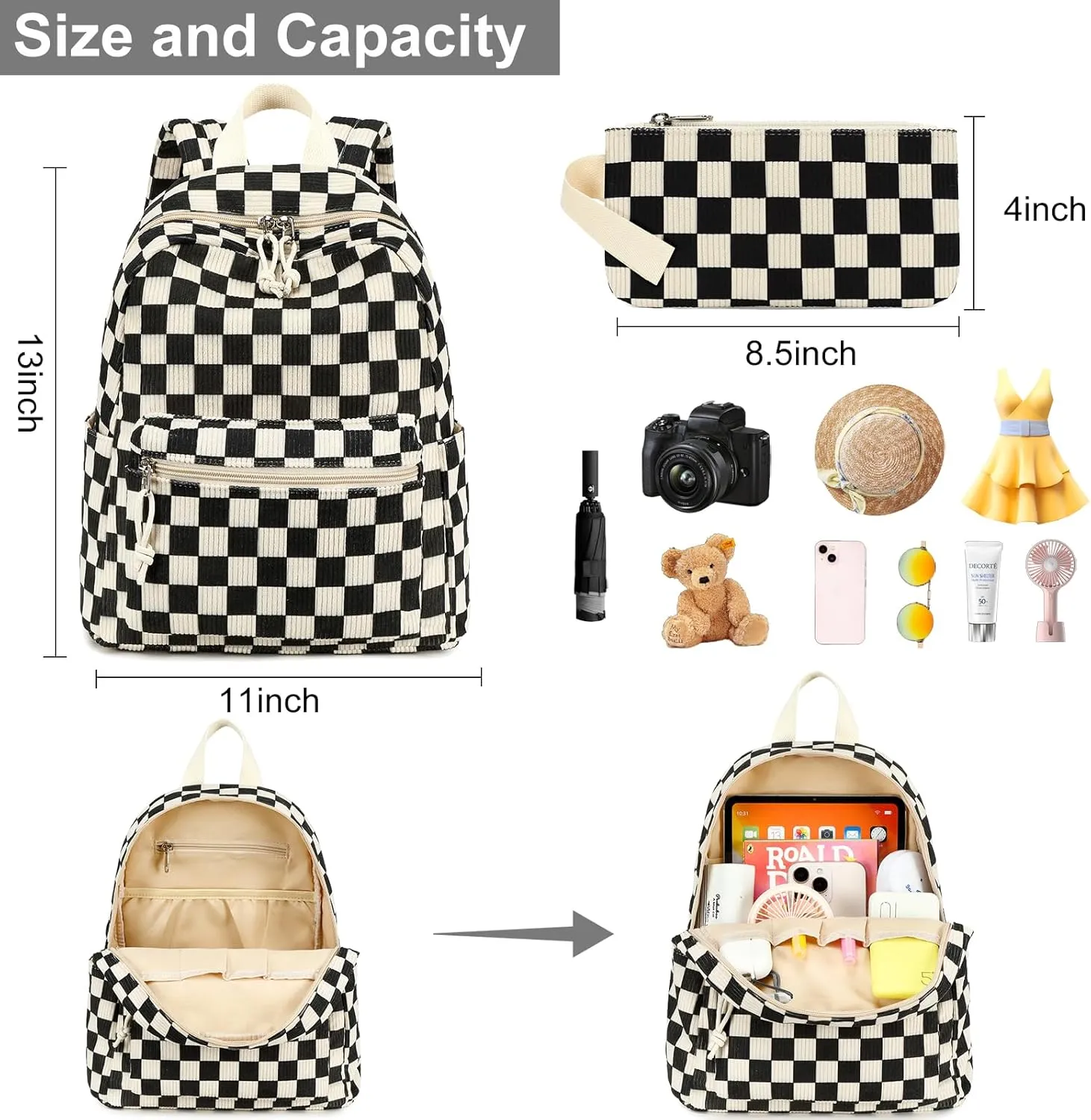 LEDAOU Mini Backpack Purse Cute Small Back pack with Wallet Backpacks for Women Grils Teens Daypack for Work Travel Daily
