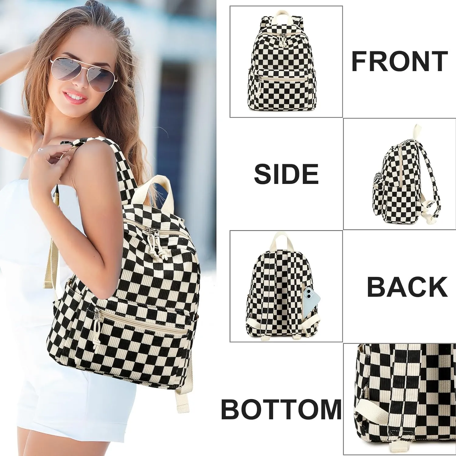 LEDAOU Mini Backpack Purse Cute Small Back pack with Wallet Backpacks for Women Grils Teens Daypack for Work Travel Daily