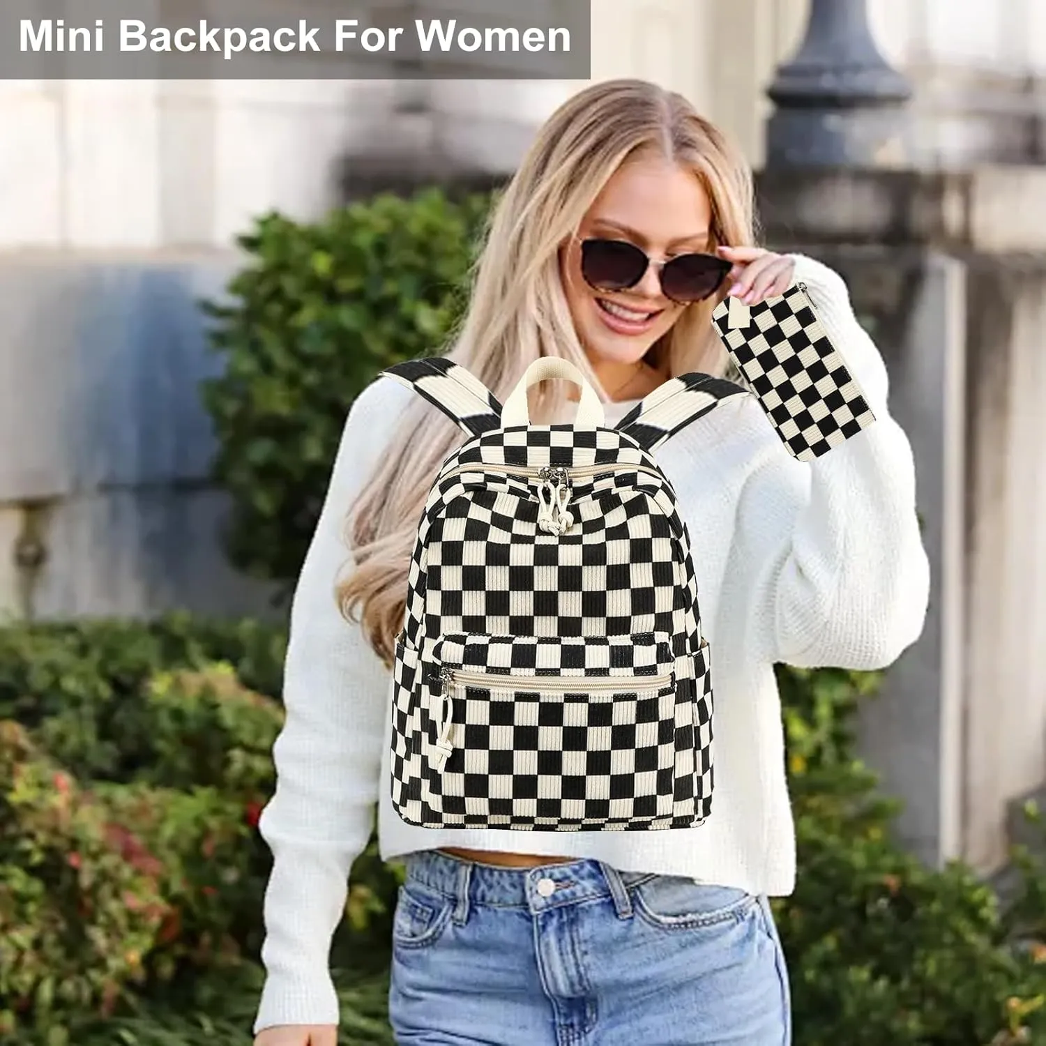 LEDAOU Mini Backpack Purse Cute Small Back pack with Wallet Backpacks for Women Grils Teens Daypack for Work Travel Daily