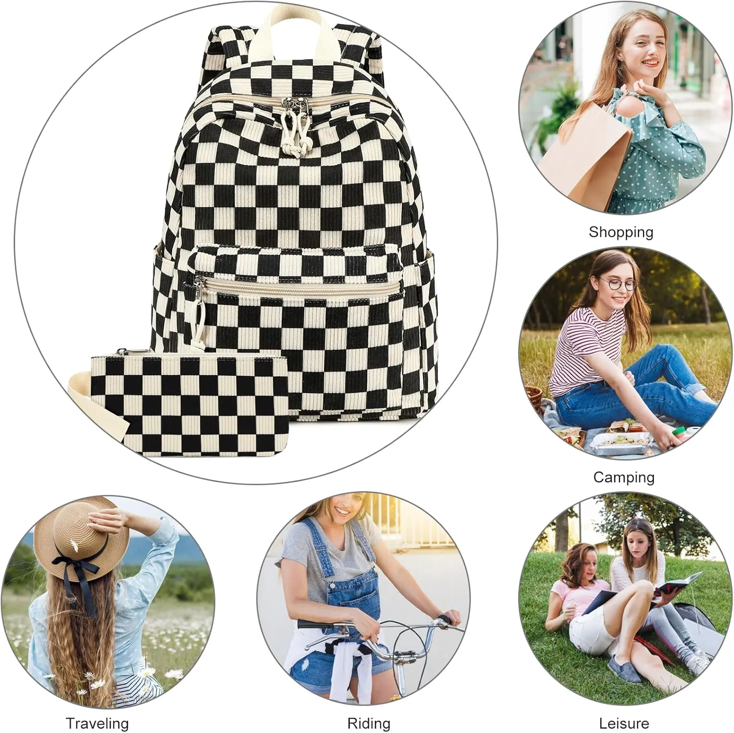 LEDAOU Mini Backpack Purse Cute Small Back pack with Wallet Backpacks for Women Grils Teens Daypack for Work Travel Daily