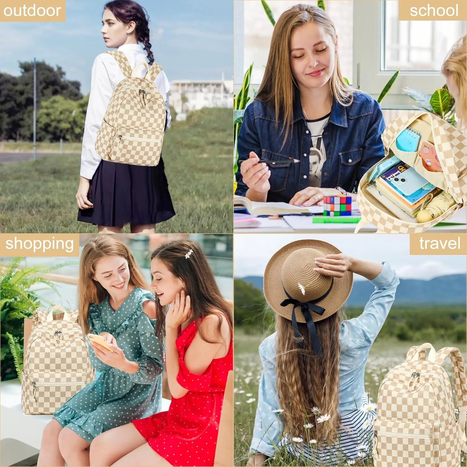 LEDAOU Mini Backpack Purse Cute Small Backpack with Wallet Backpacks for Women Grils Teens Daypack for Work Travel Daily