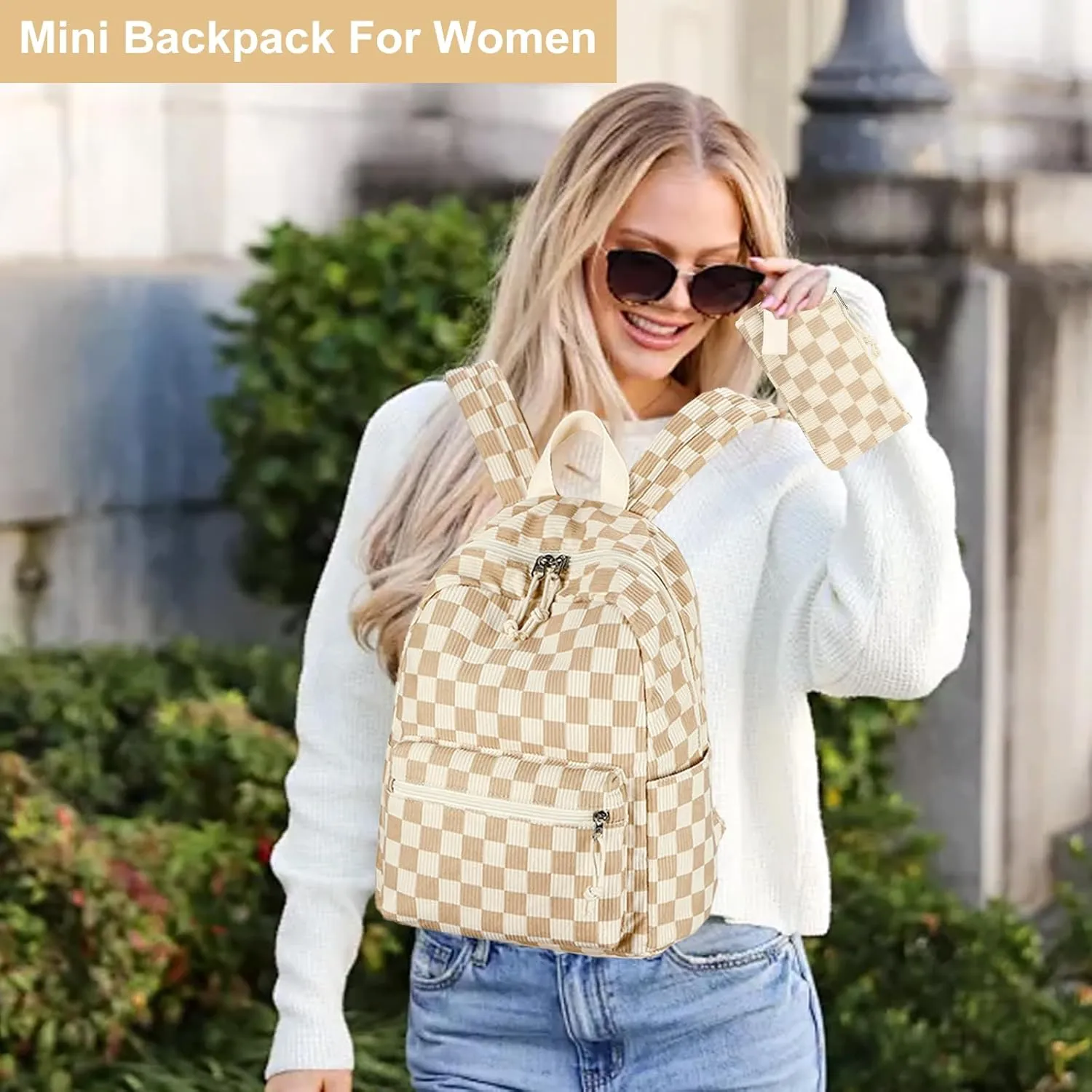 LEDAOU Mini Backpack Purse Cute Small Backpack with Wallet Backpacks for Women Grils Teens Daypack for Work Travel Daily