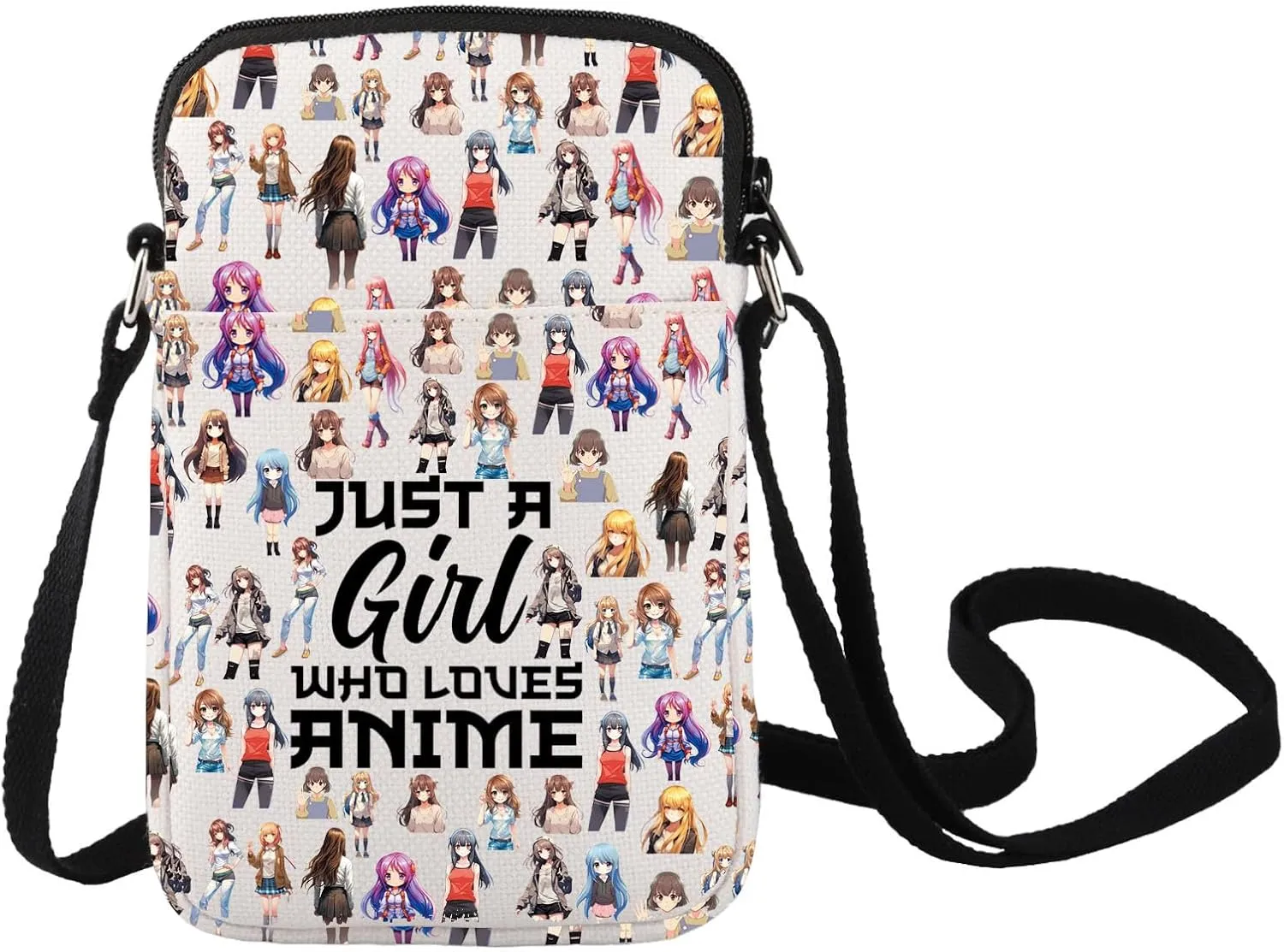 LEVLO Anime Fans Crossbody Bag Anime Lover Gift Just A Girl Who Really Loves Anime Shoulder Bag Cartoon Anime Merch