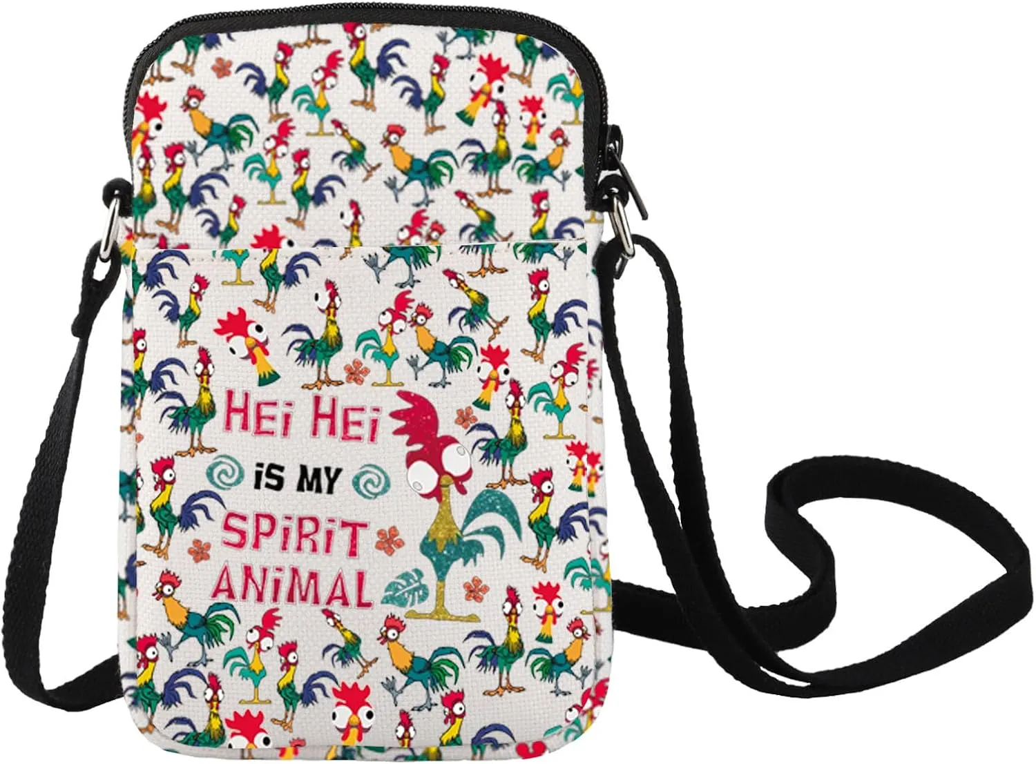 LEVLO Hei Chicken Crossbody Bag Chicken Lover Gift Hei Is My Spirit Animal Shoulder Bag Cartoon Movie Merchandise