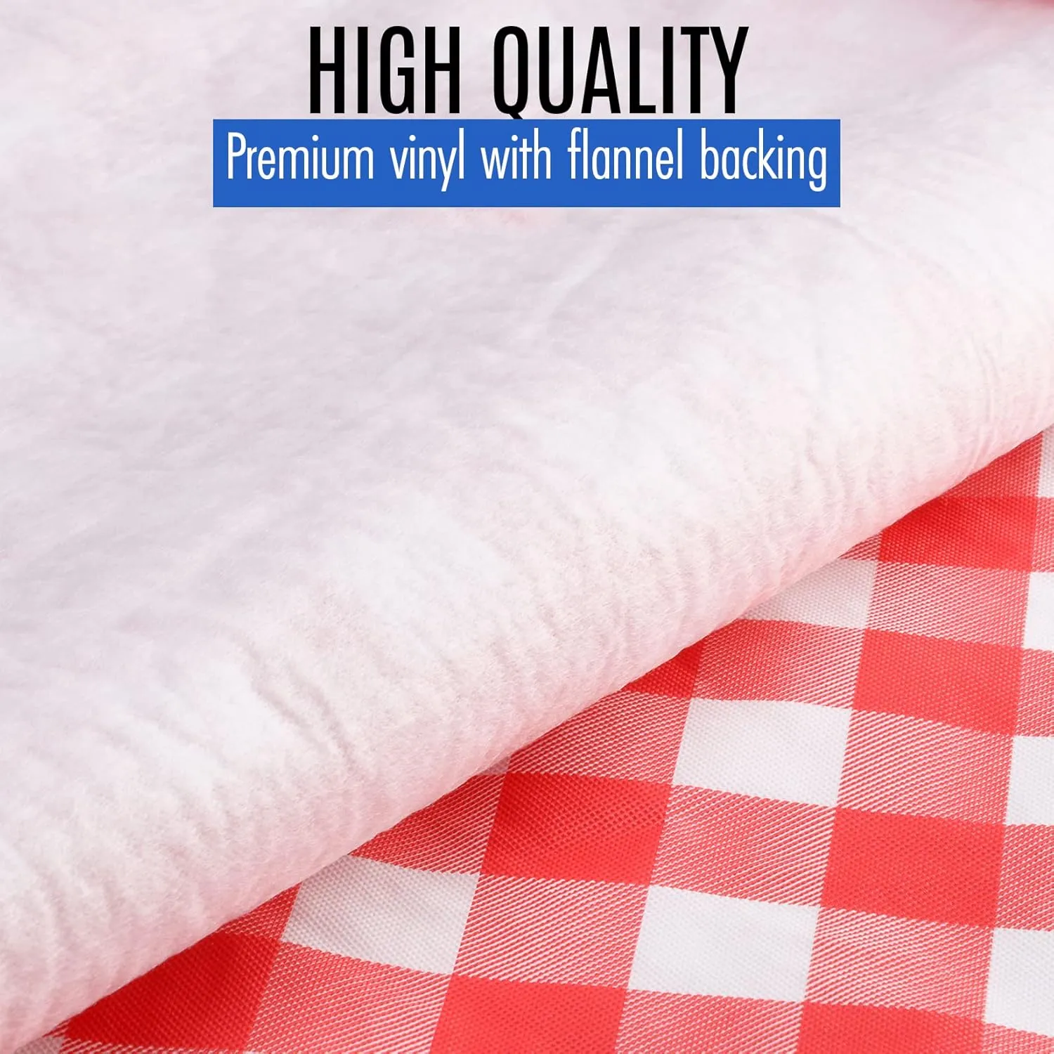 LINPRO Premium Picnic Table Cover with Bench Covers Vinyl Fitted Picnic Table Covers with Elastic RV Camping Accessories and Camper Must Haves Waterproof (Red Gingham, 72 x 30 (6ft)