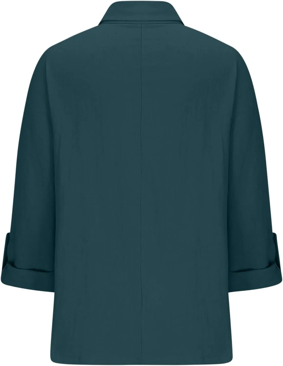 Long Sleeve Workout Tops for Women Cotton Linen V-Neck Button Baggy Blouse Solid Color Loose Fit Clothes Trendy 2024