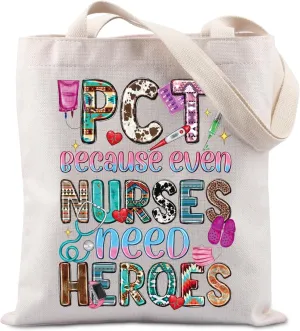 Lywjyb Birdgot Patient Care Technician Gift PCT Nurse Tote Bag Nurse Appreciation Merch PCT Merch for Practitioner (PCT Tote)