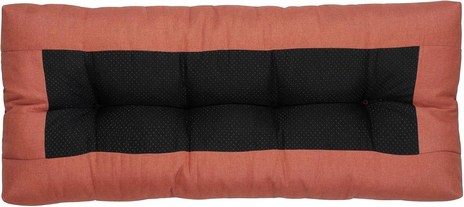 Magpie Fabrics Patio Bench Cushion 45"x18", Indoor/Outdoor Non-Slip Water Resistant Long Seat Pads, Tufted Loveseat Cushion for Swing, Settee, Window, Garden, Wicker, Front Porch (Coral)