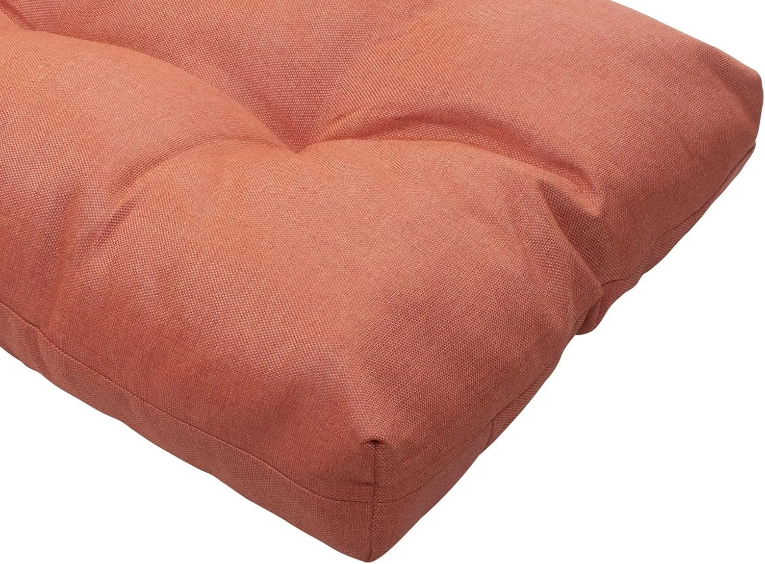 Magpie Fabrics Patio Bench Cushion 45"x18", Indoor/Outdoor Non-Slip Water Resistant Long Seat Pads, Tufted Loveseat Cushion for Swing, Settee, Window, Garden, Wicker, Front Porch (Coral)