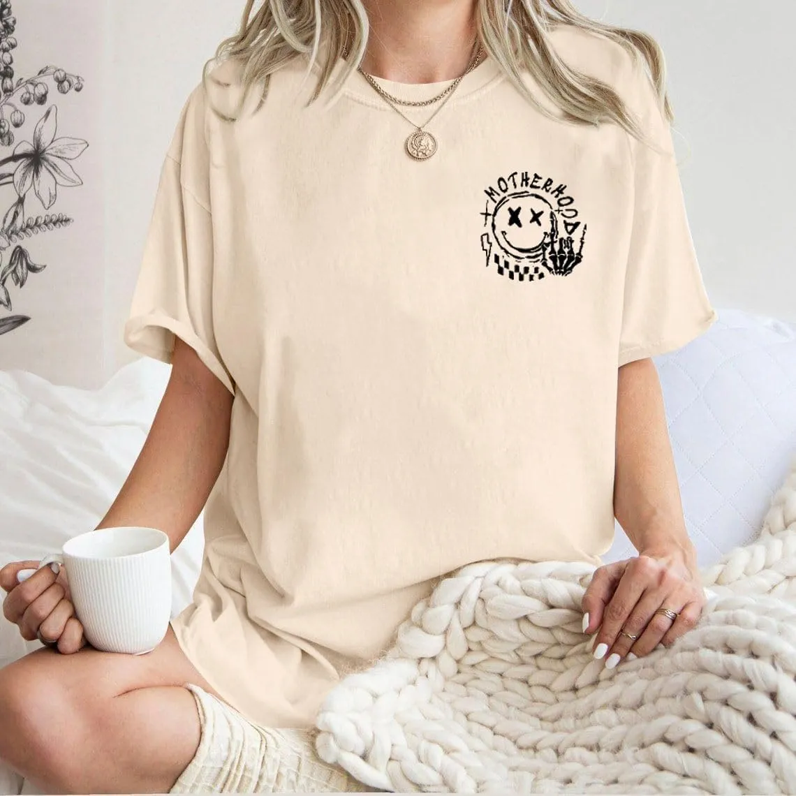 Mama Motherhood Oversized Tshirt Women Funny Graphic Trendy Mom Life Shirts Drop Shoulder Tee Tops