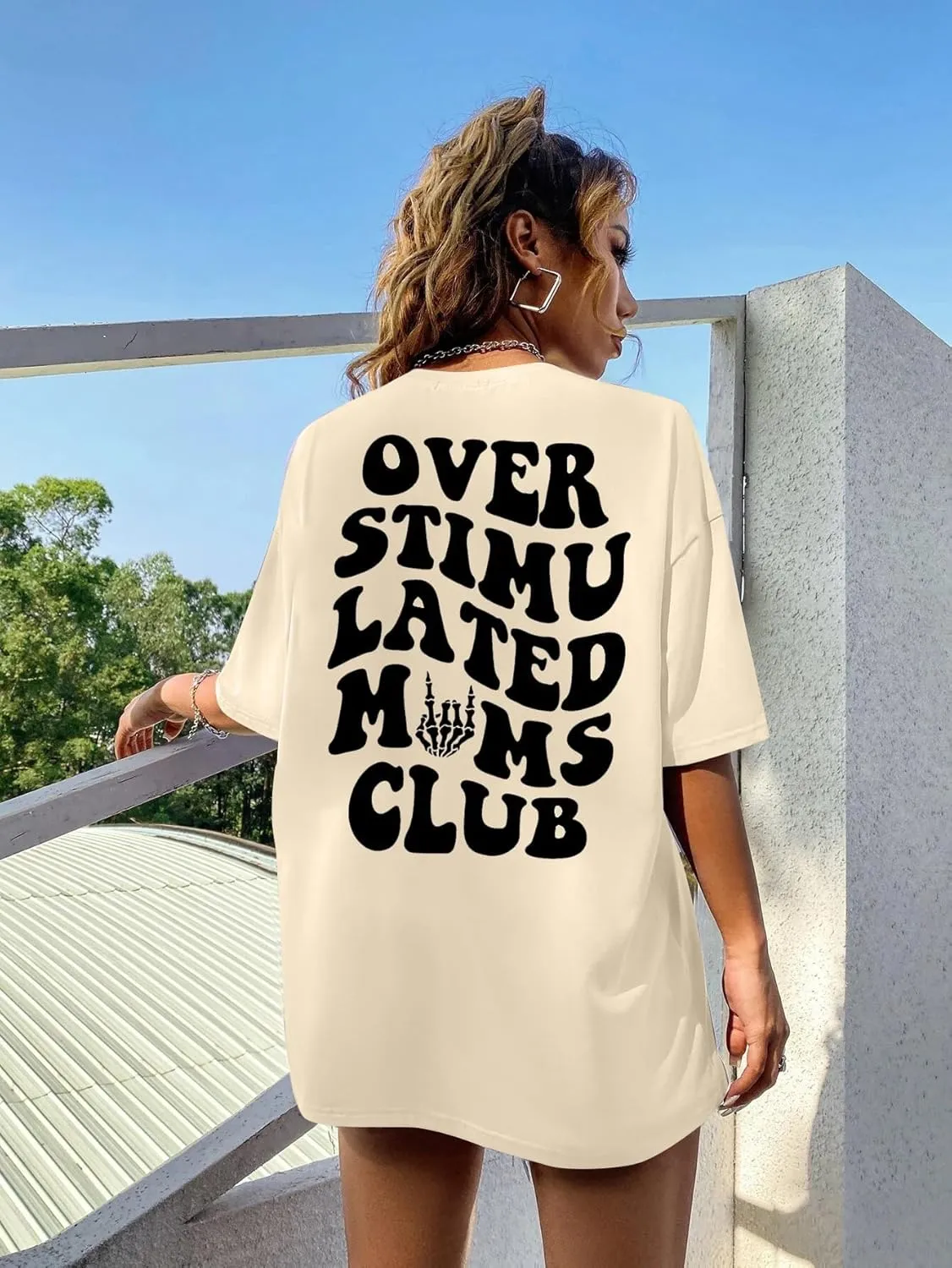 Mama Motherhood Oversized Tshirt Women Funny Graphic Trendy Mom Life Shirts Drop Shoulder Tee Tops