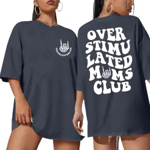 Mama Motherhood Oversized Tshirt Women Funny Graphic Trendy Mom Life Shirts Drop Shoulder Tee Tops