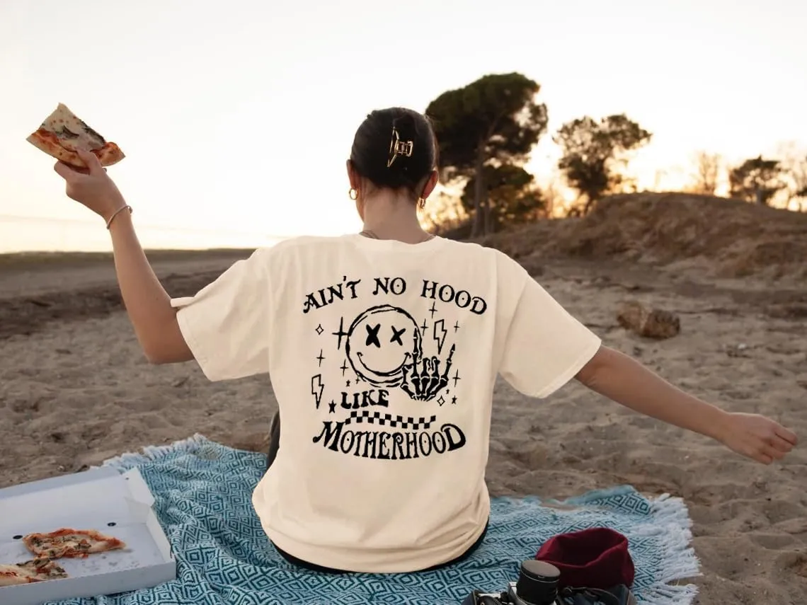 Mama Motherhood Oversized Tshirt Women Funny Graphic Trendy Mom Life Shirts Drop Shoulder Tee Tops