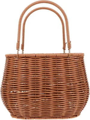 MARURY Basket Woven Storage Basket Wicker Tote Basket Gifts Basket Flower Arrangement Container Rattan Handbag Eggs Candy Bread Basket for Home Wedding Hamper