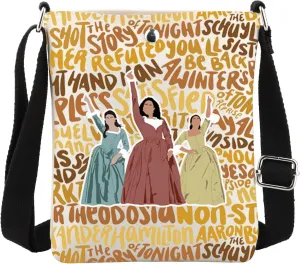 MBMSO Ham Musical Gifts Schuyler Sisters Crossbody Bag Angelica & Eliza & Peggy Gift for Theater Lover Musical Theater Merch