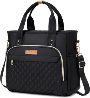 Medium Tote Bag with Multi Pockets for Women, Quilted Top Handle Purse Crossbody Shoulder Bag Handbag