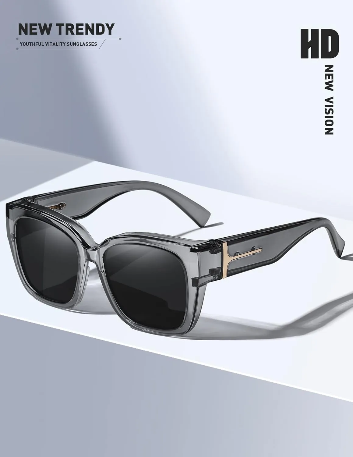 MEETSUN Oversized Fit Over Glasses Sunglasses for Women Men Large Trendy Polarized Sunglasses for Driving UV Protection
