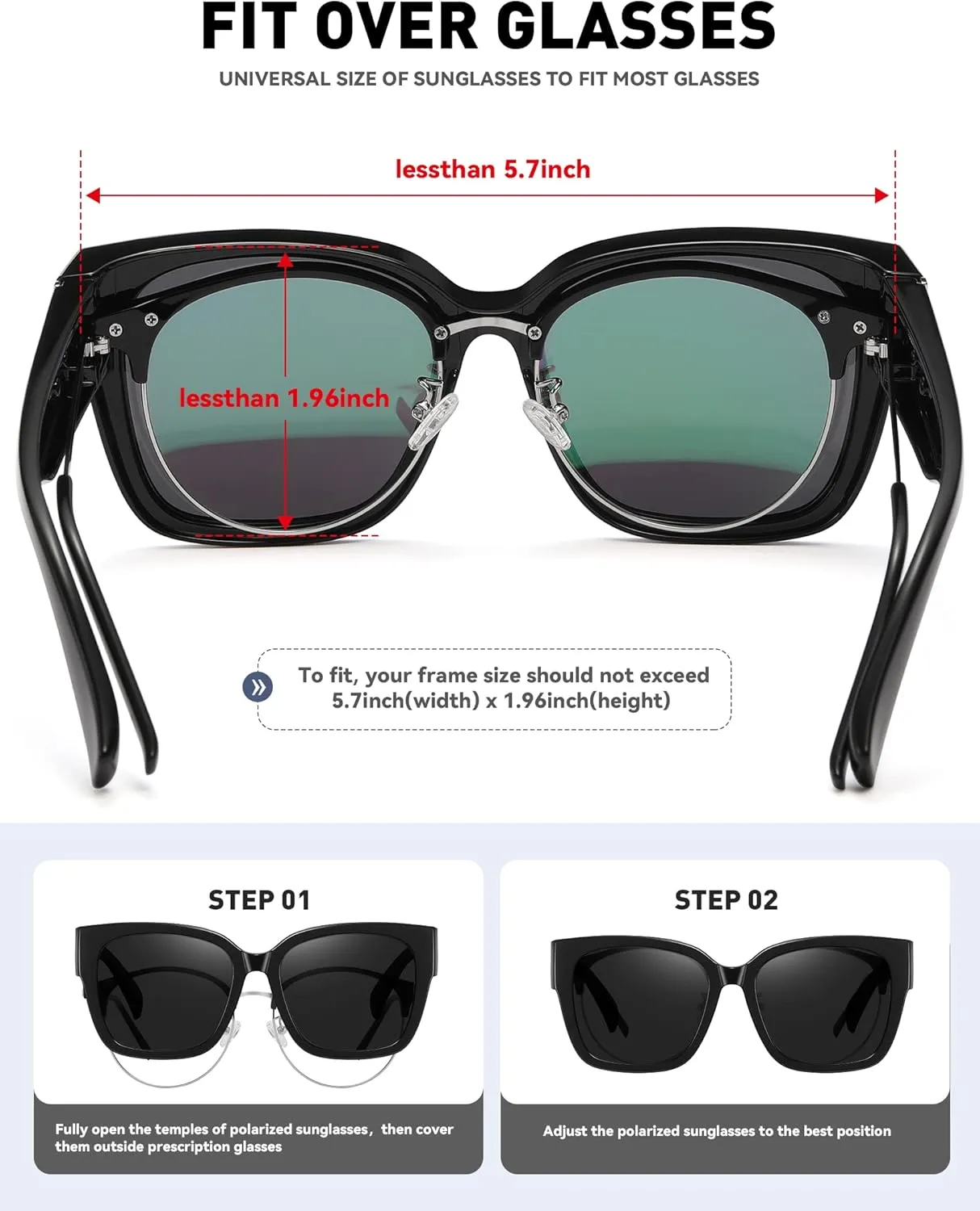 MEETSUN Oversized Fit Over Glasses Sunglasses for Women Men Large Trendy Polarized Sunglasses for Driving UV Protection
