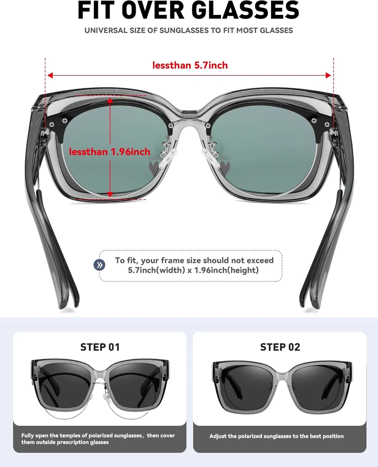 MEETSUN Oversized Fit Over Glasses Sunglasses for Women Men Large Trendy Polarized Sunglasses for Driving UV Protection